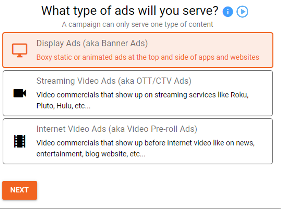 qujam what type of ads will you serve image