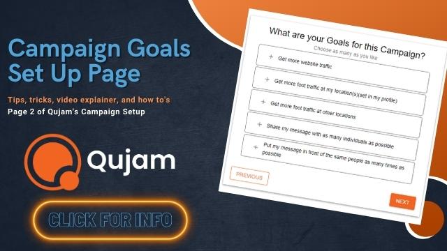 Qujam thumbnails campaign goals and set up page