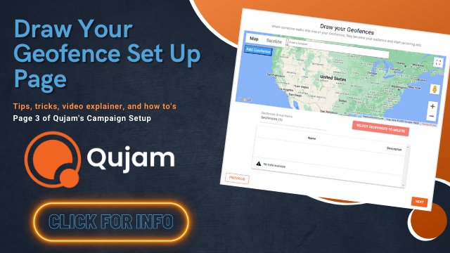 draw your geofence set up page image for Qujam geofence advertising