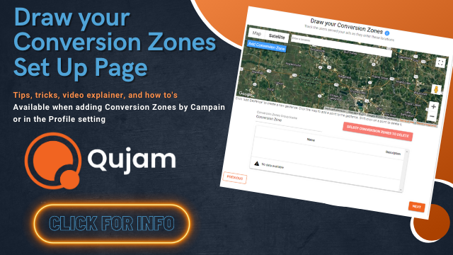 draw your conversion zone set up page image for Qujam geofence advertising